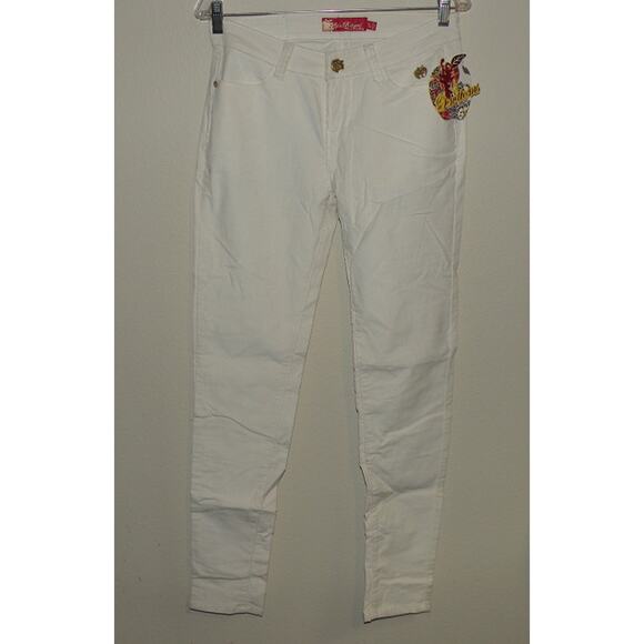 Apple Bottoms Womens Tapered Skinny Leg Cords Pants 5/6 Actual 30 x 32 Cream NWT - Picture 1 of 4